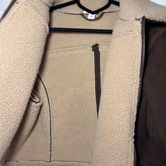 Joe Fresh Brown Faux-Shearling Jacket with Cream Lining - Picture 3 of 4